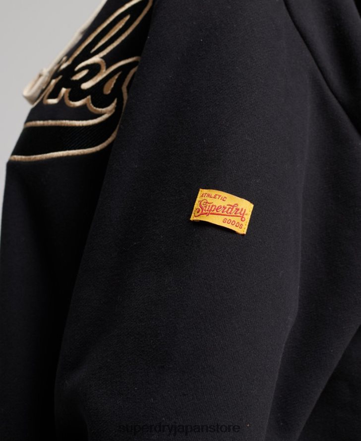 ヴィンテージカレッジパーカー 女性 Superdry 衣類 黒 2J62PZ5811