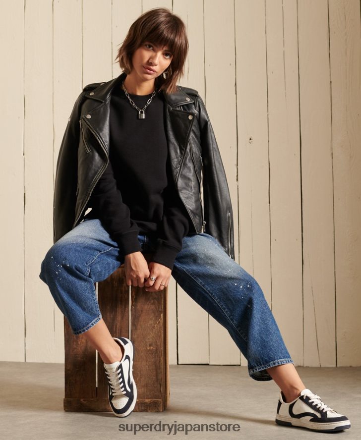 オーガニックコットン ヴィンテージロゴ クルースウェットシャツ 女性 Superdry 衣類 黒 2J62PZ5814