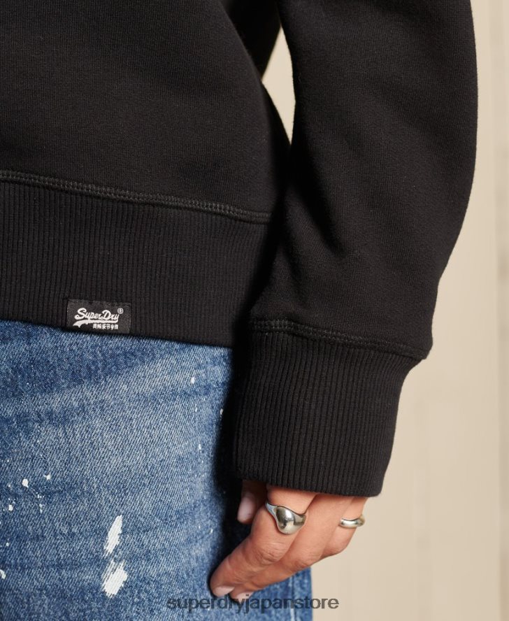 オーガニックコットン ヴィンテージロゴ クルースウェットシャツ 女性 Superdry 衣類 黒 2J62PZ5814