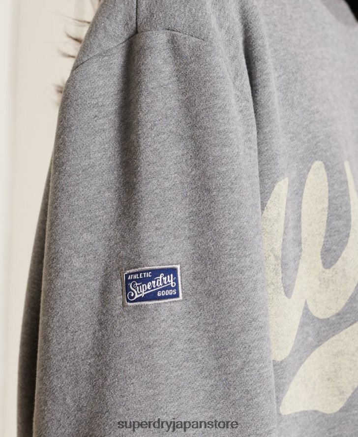 オーバーサイズ カレッジクルー スウェットシャツ 女性 Superdry 衣類 濃い灰色 2J62PZ5815