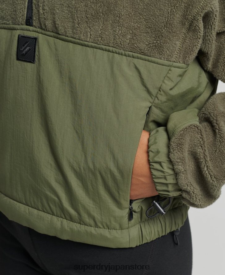 ハイテクハイブリッドフリース 女性 Superdry 衣類 カーキ 2J62PZ5817