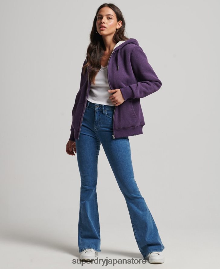 エッセンシャルボーグ裏地付きジップパーカー 女性 Superdry 衣類 紫 2J62PZ5818