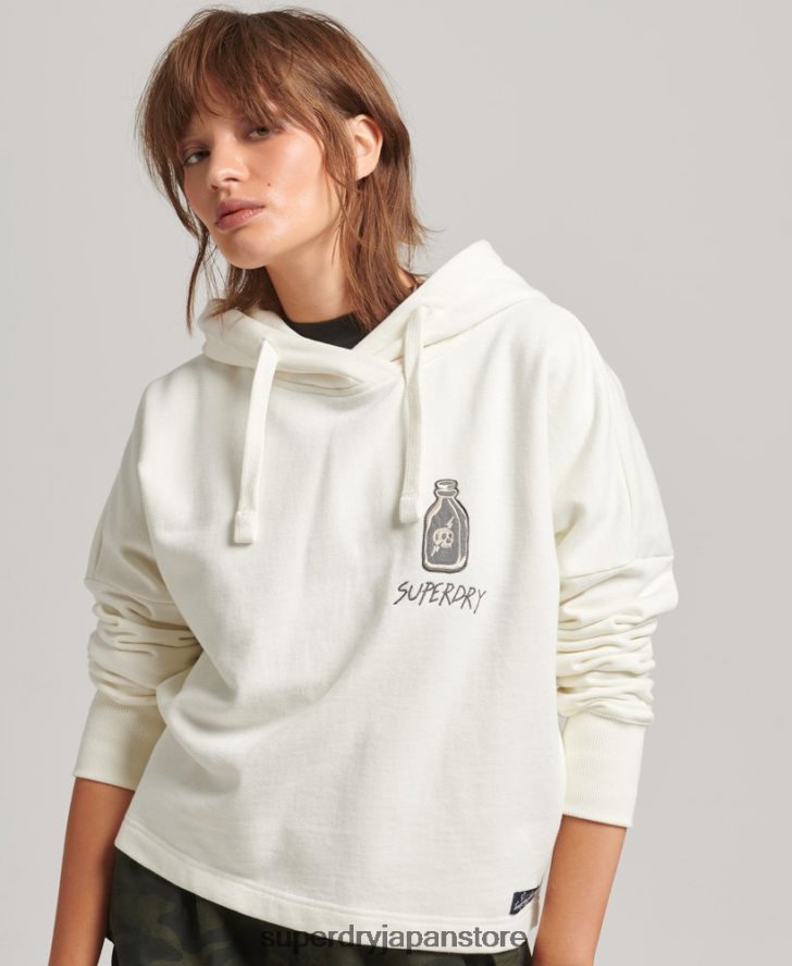 ノスタルジアパッチパーカー 女性 Superdry 衣類 白 2J62PZ5819