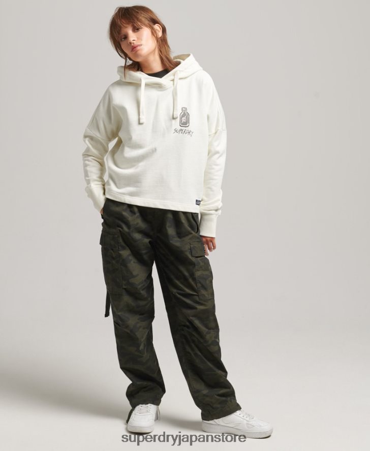 ノスタルジアパッチパーカー 女性 Superdry 衣類 白 2J62PZ5819