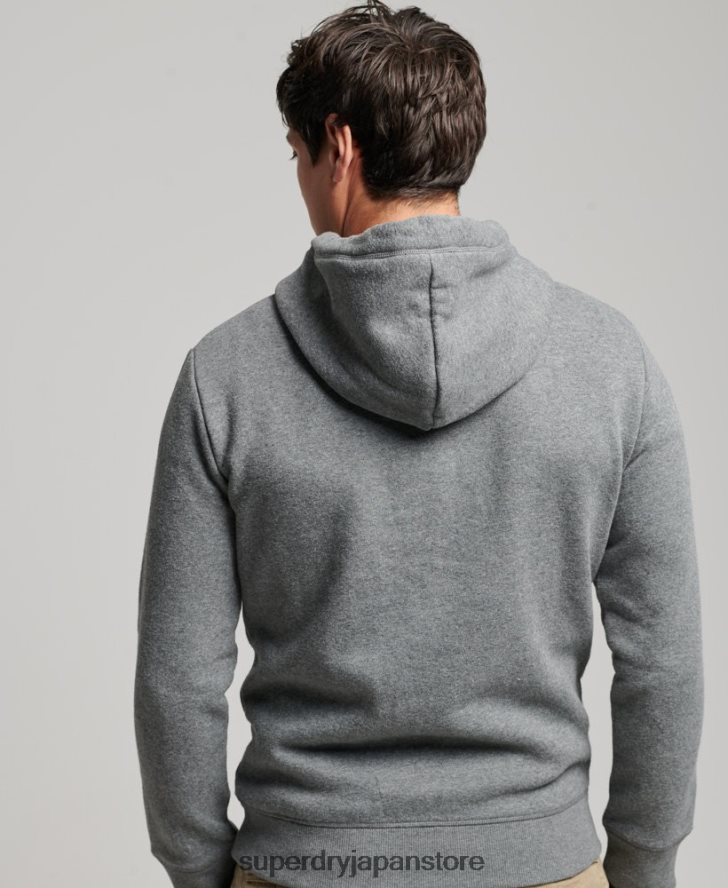 ヴィンテージロゴ刺繍パーカー 男性 Superdry 衣類 グレー 2J62PZ581