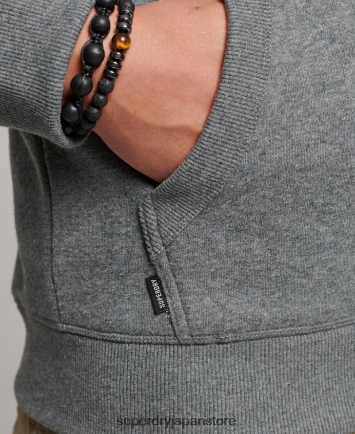 ヴィンテージロゴ刺繍パーカー 男性 Superdry 衣類 グレー 2J62PZ581