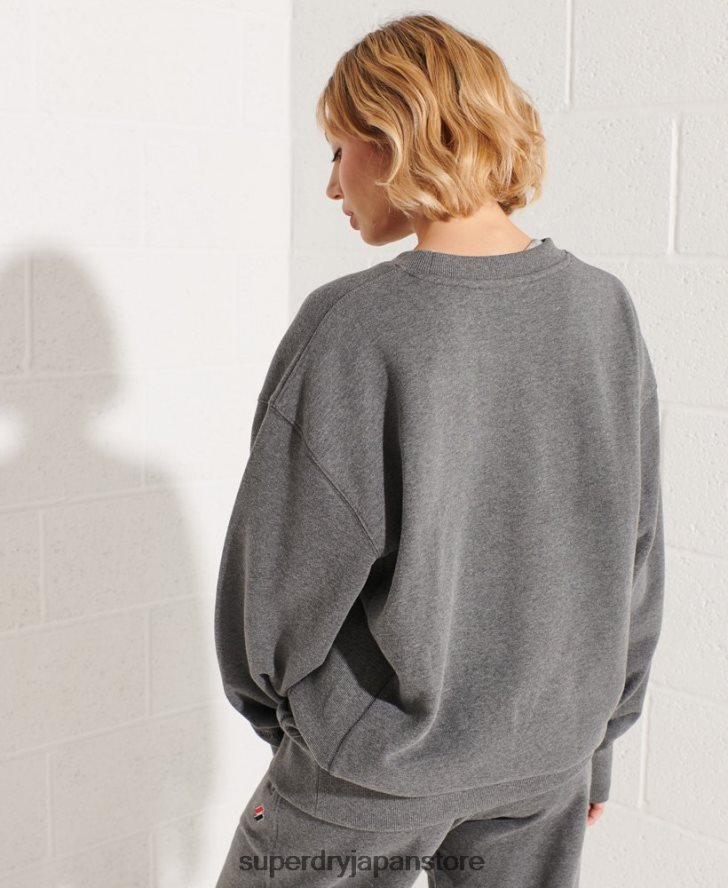 オーガニックコットン エッセンシャル クルー スウェットシャツ 女性 Superdry 衣類 濃い灰色 2J62PZ5820
