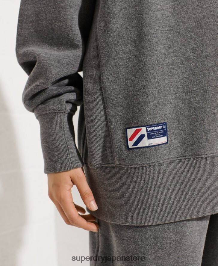 オーガニックコットン エッセンシャル クルー スウェットシャツ 女性 Superdry 衣類 濃い灰色 2J62PZ5820