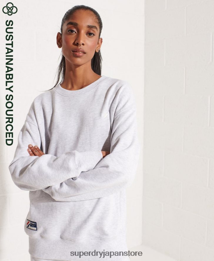 オーガニックコットン エッセンシャル クルー スウェットシャツ 女性 Superdry 衣類 ライトグレー 2J62PZ5821