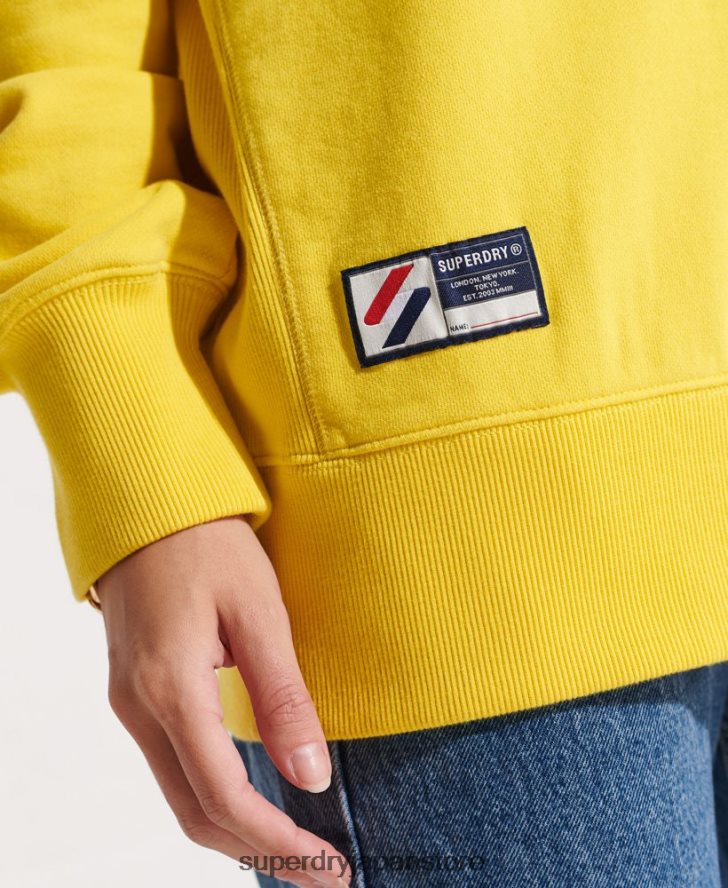 オーガニックコットン エッセンシャル クルー スウェットシャツ 女性 Superdry 衣類 黄色 2J62PZ5822