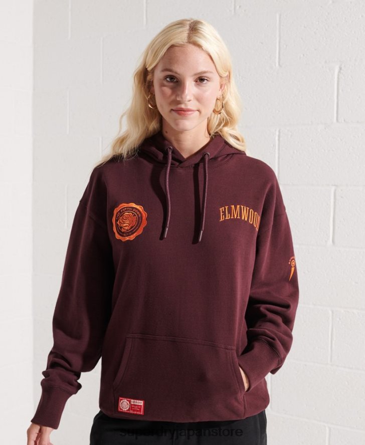 カレッジグラフィック クロップパーカー 女性 Superdry 衣類 赤 2J62PZ5824