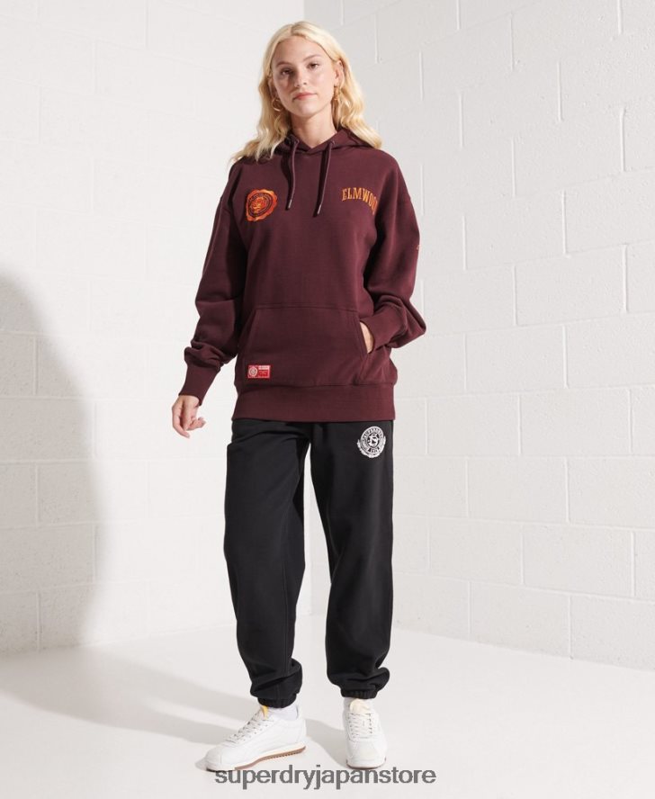 カレッジグラフィック クロップパーカー 女性 Superdry 衣類 赤 2J62PZ5824
