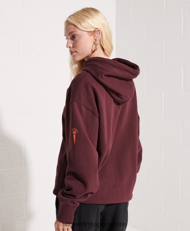 カレッジグラフィック クロップパーカー 女性 Superdry 衣類 赤 2J62PZ5824
