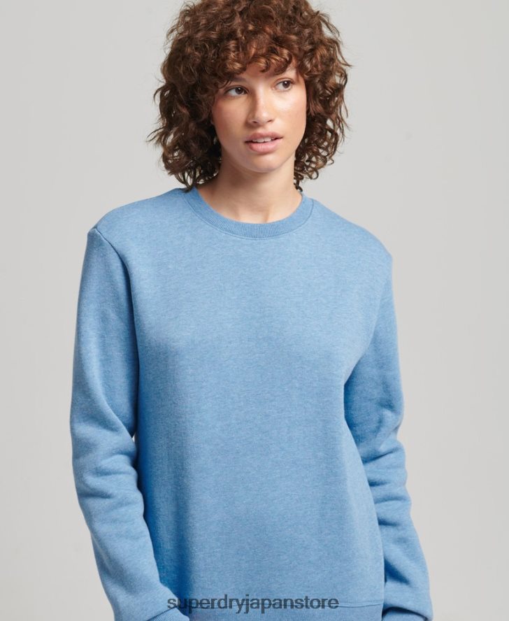 オーガニックコットン エッセンシャル ロゴ クルー スウェットシャツ 女性 Superdry 衣類 青 2J62PZ5828