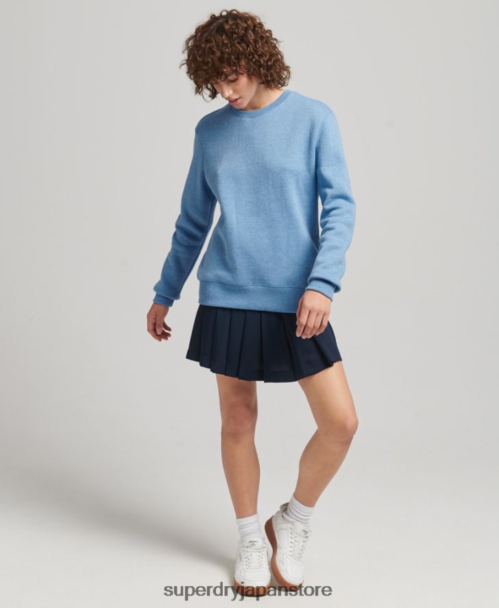 オーガニックコットン エッセンシャル ロゴ クルー スウェットシャツ 女性 Superdry 衣類 青 2J62PZ5828