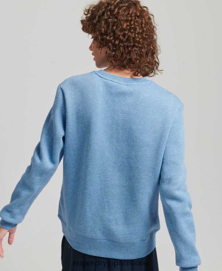 オーガニックコットン エッセンシャル ロゴ クルー スウェットシャツ 女性 Superdry 衣類 青 2J62PZ5828