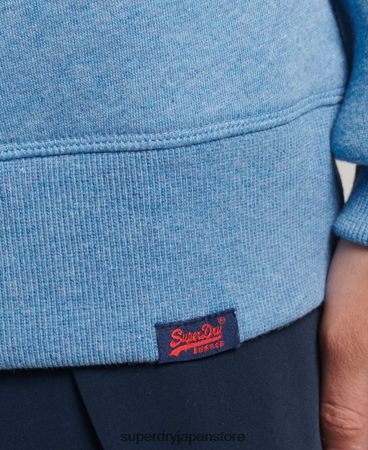 オーガニックコットン エッセンシャル ロゴ クルー スウェットシャツ 女性 Superdry 衣類 青 2J62PZ5828