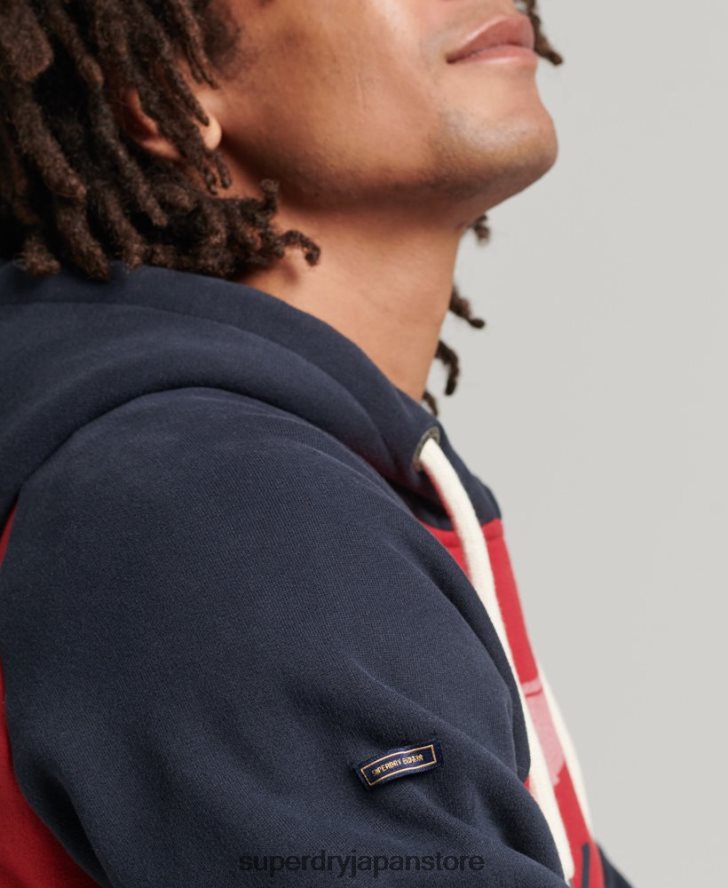 ヴィンテージアキレスラグランパーカー 男性 Superdry 衣類 赤 2J62PZ582