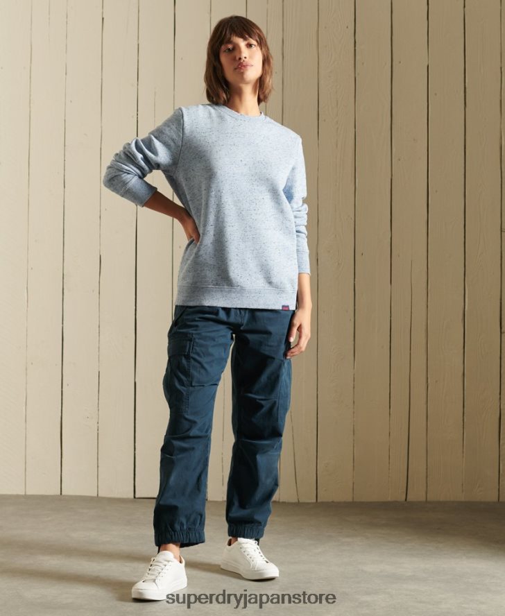 オーガニックコットン ヴィンテージロゴ クルースウェットシャツ 女性 Superdry 衣類 ライトブルー 2J62PZ5831