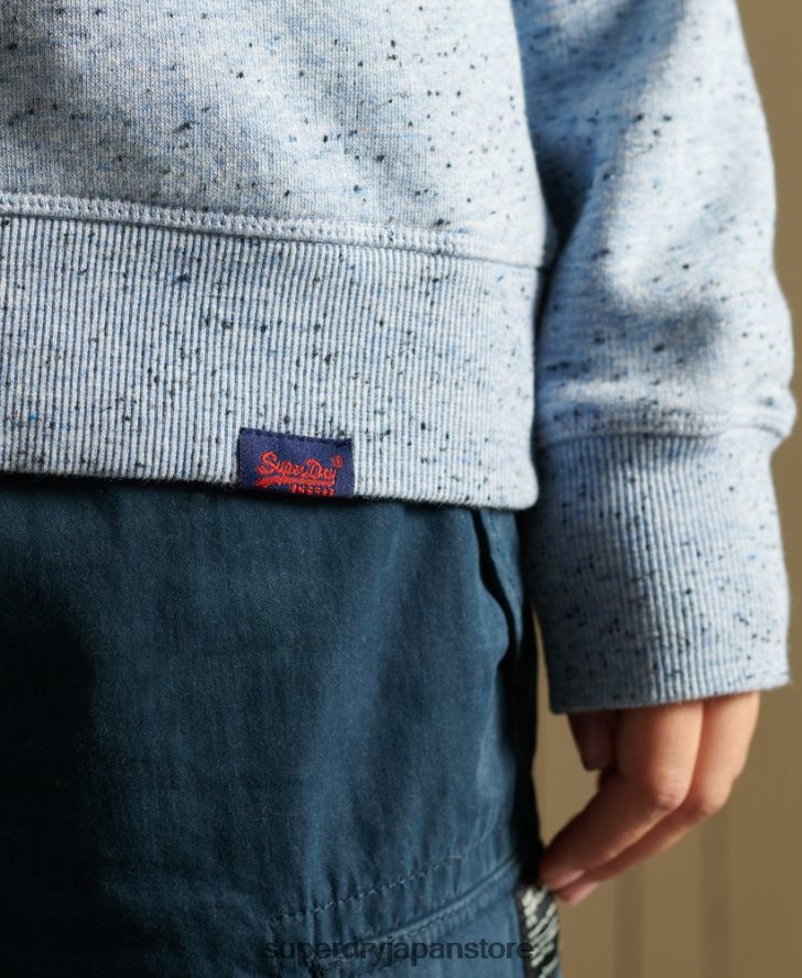 オーガニックコットン ヴィンテージロゴ クルースウェットシャツ 女性 Superdry 衣類 ライトブルー 2J62PZ5831