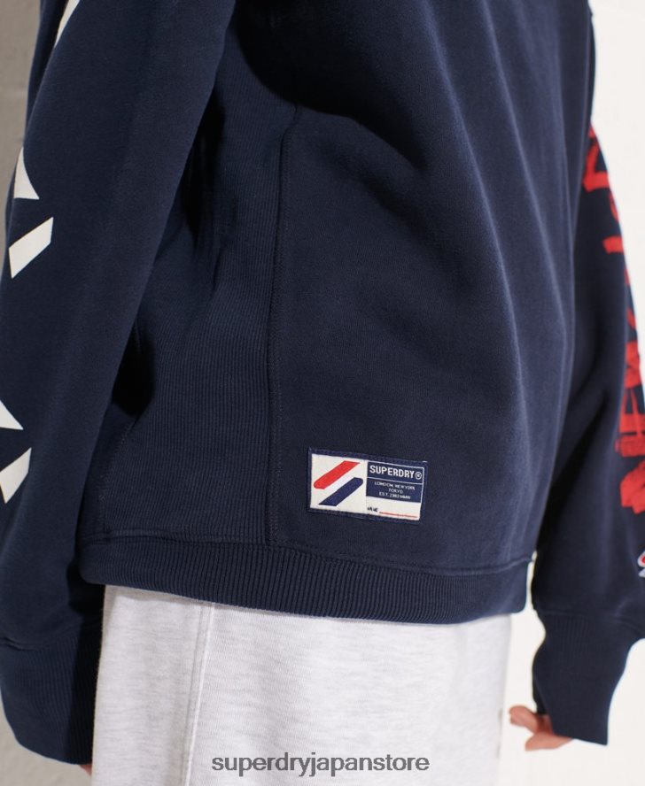 ストラックアウト オーバーサイズ クルースウェットシャツ 女性 Superdry 衣類 海軍 2J62PZ5832
