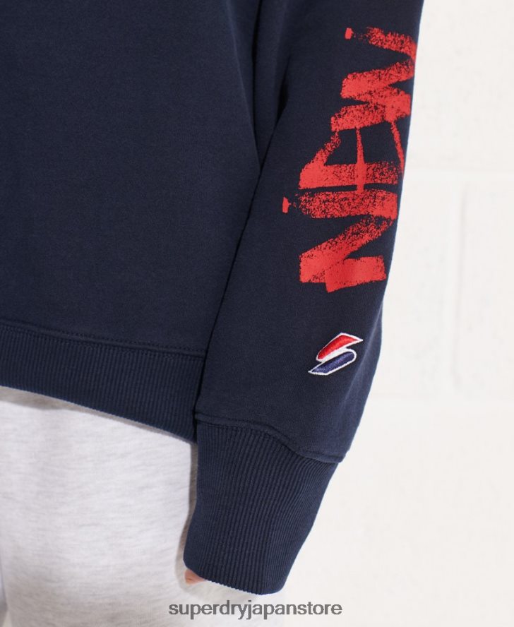 ストラックアウト オーバーサイズ クルースウェットシャツ 女性 Superdry 衣類 海軍 2J62PZ5832