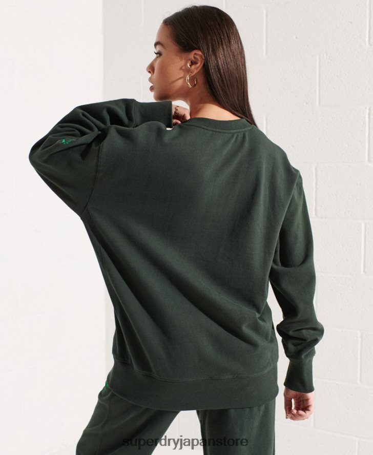 カレッジグラフィック オーバーサイズ クルースウェットシャツ 女性 Superdry 衣類 緑 2J62PZ5836