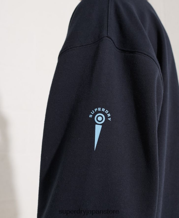 カレッジグラフィック オーバーサイズ クルースウェットシャツ 女性 Superdry 衣類 海軍 2J62PZ5837