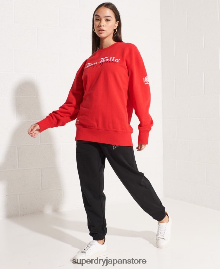 カレッジグラフィック オーバーサイズ クルースウェットシャツ 女性 Superdry 衣類 赤 2J62PZ5838