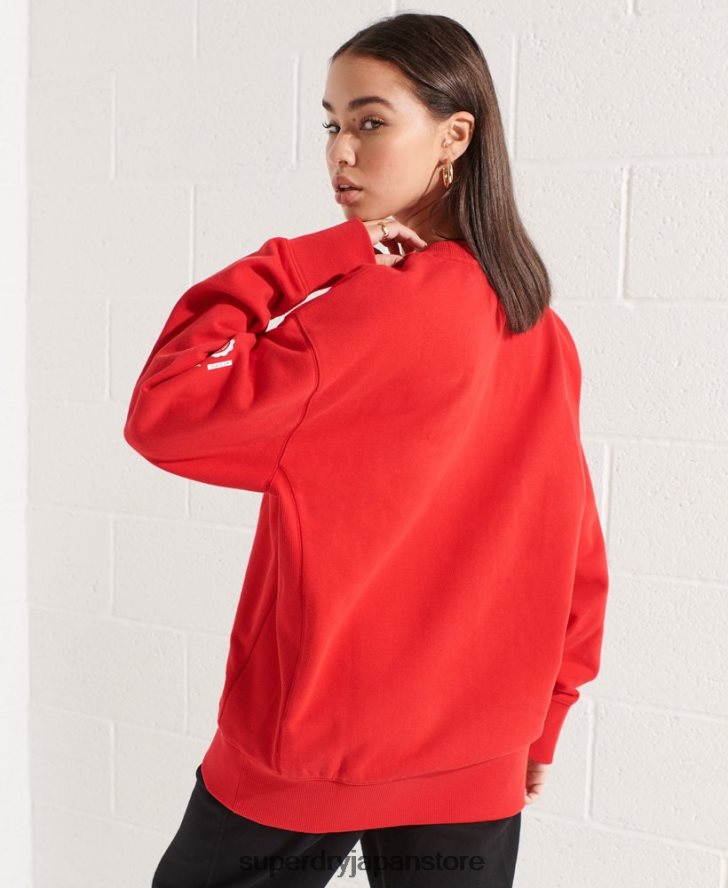 カレッジグラフィック オーバーサイズ クルースウェットシャツ 女性 Superdry 衣類 赤 2J62PZ5838