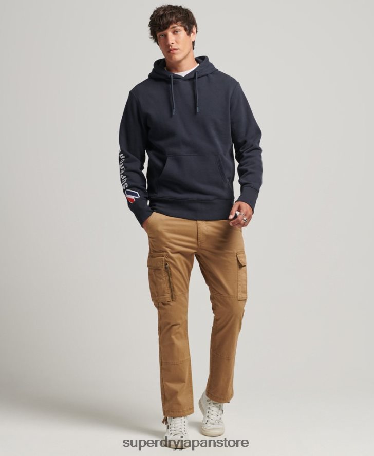 アップリケパーカー 男性 Superdry 衣類 海軍 2J62PZ583
