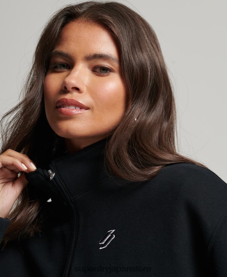 エッセンシャルロゴハーフジップスウェットシャツ 女性 Superdry 衣類 黒 2J62PZ5840