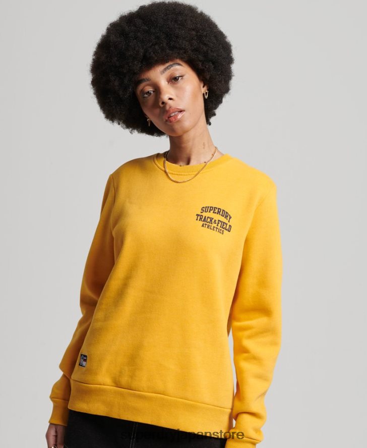 陸上競技クルースウェットシャツ 女性 Superdry 衣類 黄色 2J62PZ5841