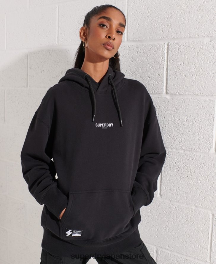 マイクロロゴオーバーサイズパーカー 女性 Superdry 衣類 黒 2J62PZ5843