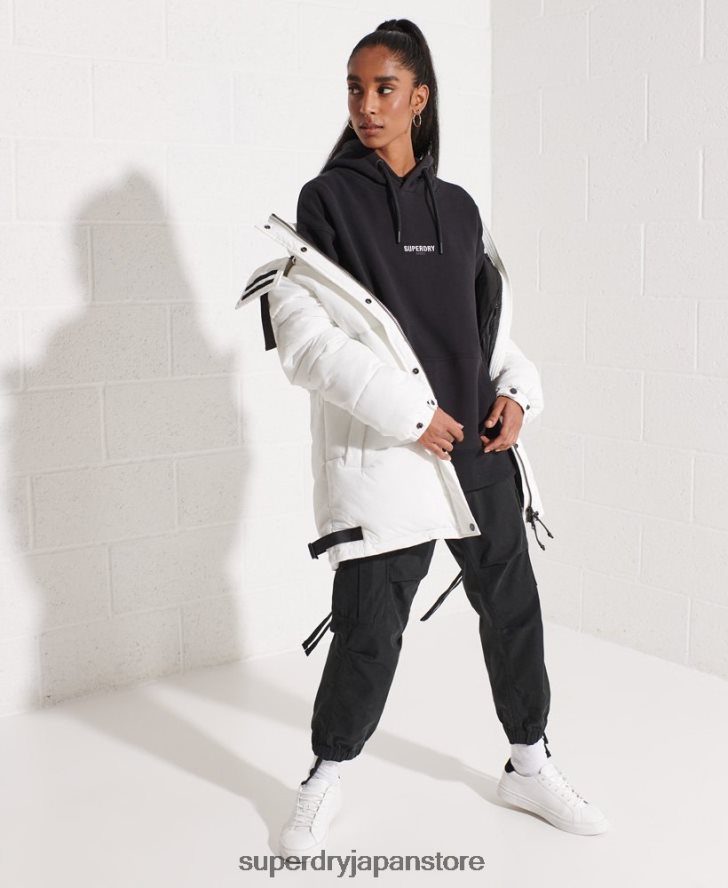 マイクロロゴオーバーサイズパーカー 女性 Superdry 衣類 黒 2J62PZ5843