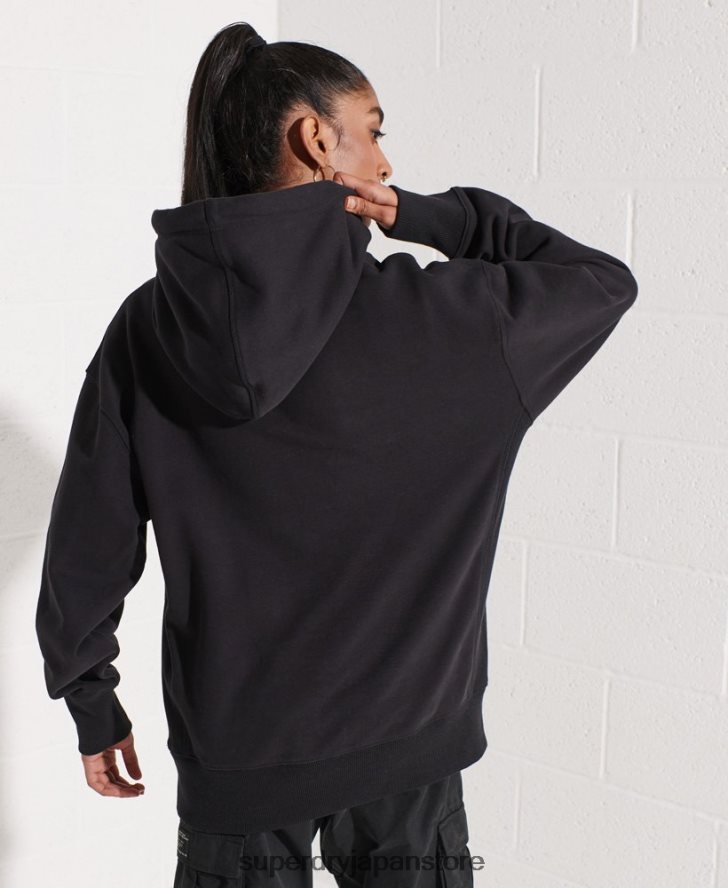マイクロロゴオーバーサイズパーカー 女性 Superdry 衣類 黒 2J62PZ5843
