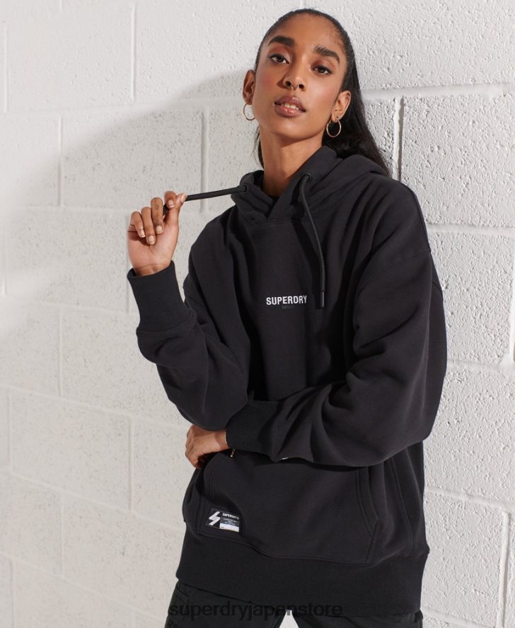 マイクロロゴオーバーサイズパーカー 女性 Superdry 衣類 黒 2J62PZ5843