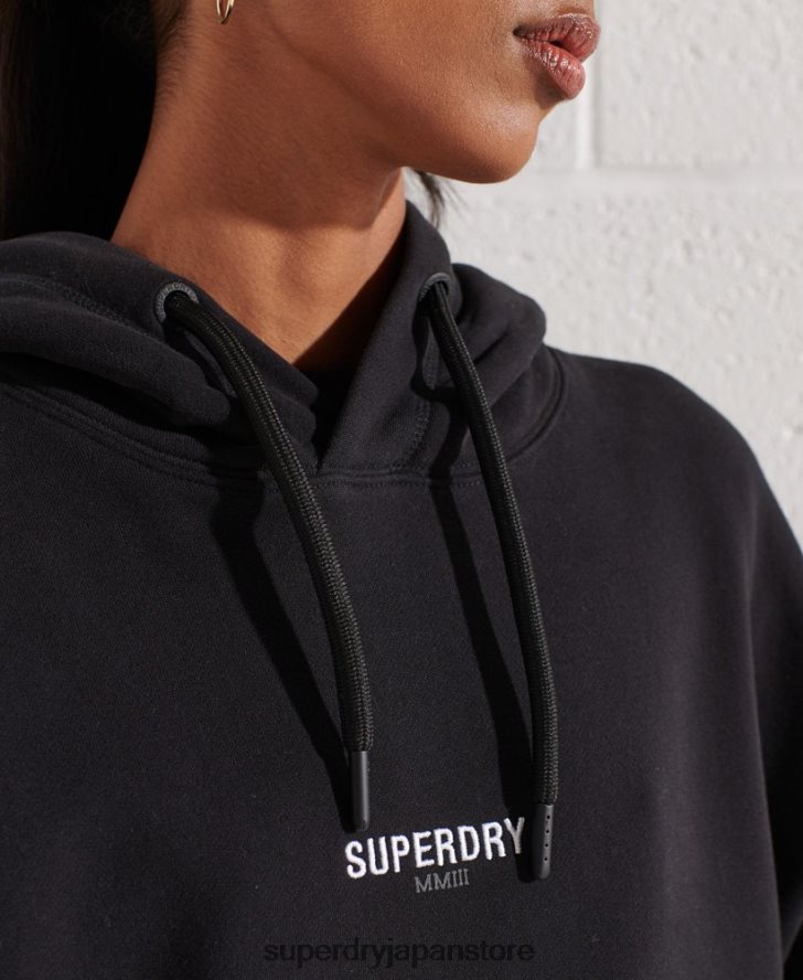 マイクロロゴオーバーサイズパーカー 女性 Superdry 衣類 黒 2J62PZ5843