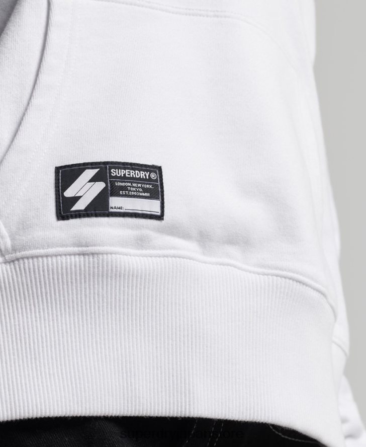 インディペンデントロゴフォイルクロップパーカー 女性 Superdry 衣類 白 2J62PZ5844