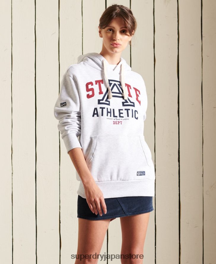 オーバーサイズ カレッジステート パーカー 女性 Superdry 衣類 ライトグレー 2J62PZ5846