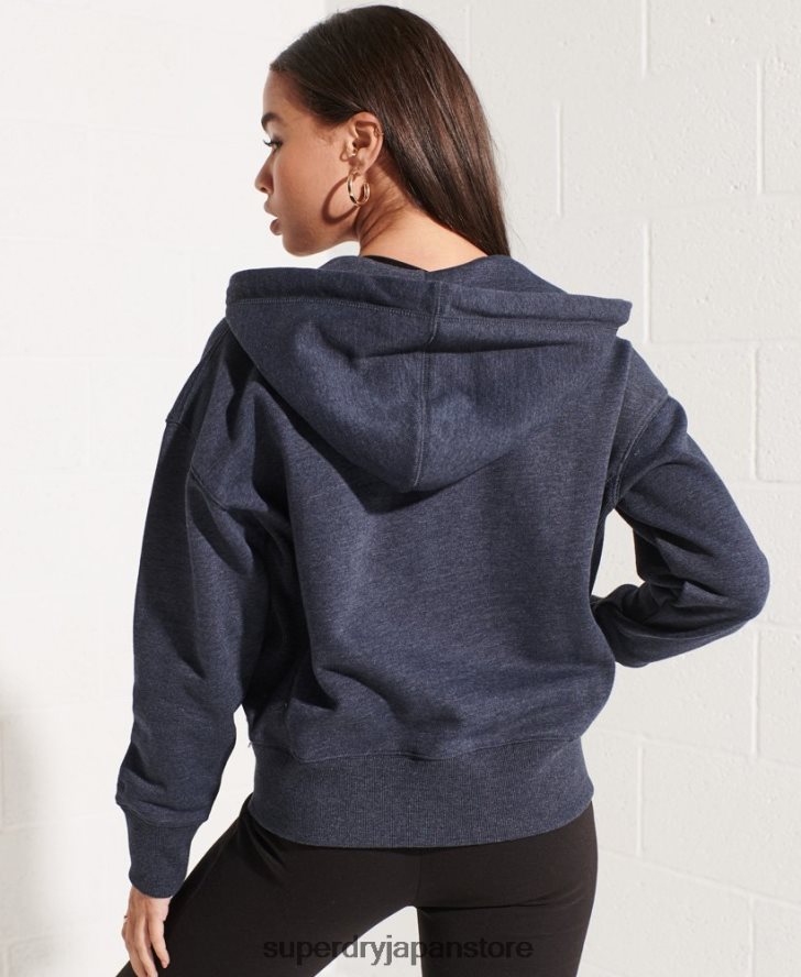 コードエッセンシャルジップパーカー 女性 Superdry 衣類 海軍 2J62PZ5848