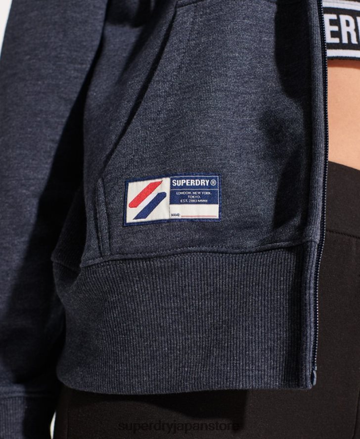 コードエッセンシャルジップパーカー 女性 Superdry 衣類 海軍 2J62PZ5848