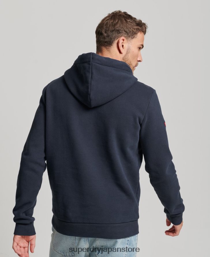 ヴィンテージロゴストアクラシックパーカー 男性 Superdry 衣類 海軍 2J62PZ584