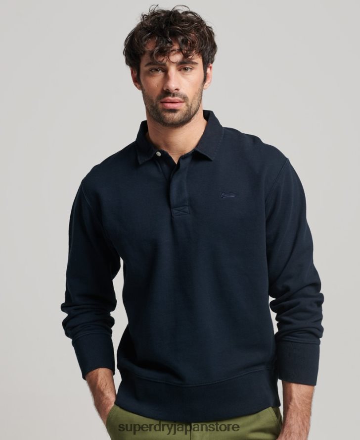 オーバーダイ ラグビー スウェットシャツ 男性 Superdry 衣類 海軍 2J62PZ585