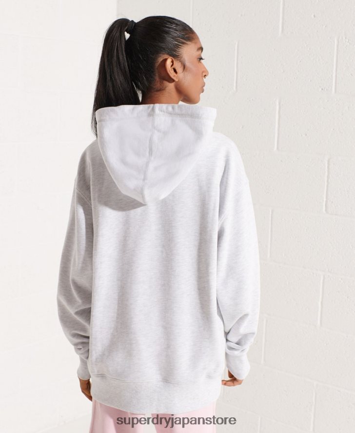 オーガニックコットン エッセンシャル オーバーサイズ パーカー 女性 Superdry 衣類 ライトグレー 2J62PZ5852