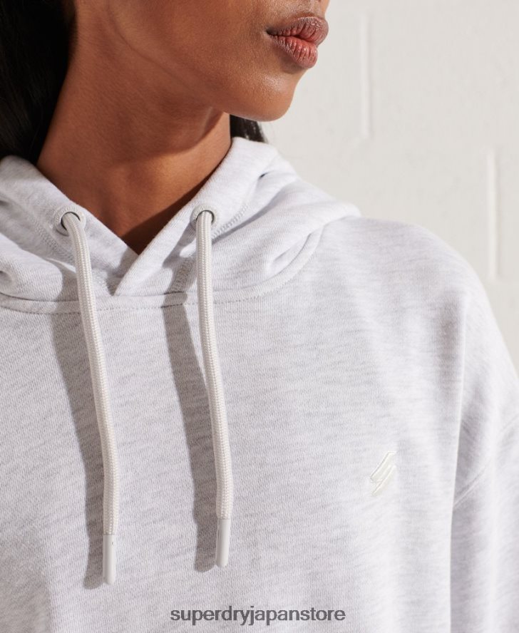 オーガニックコットン エッセンシャル オーバーサイズ パーカー 女性 Superdry 衣類 ライトグレー 2J62PZ5852