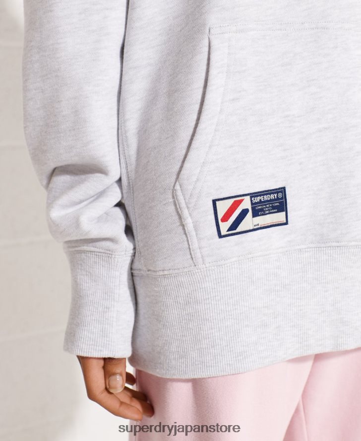 オーガニックコットン エッセンシャル オーバーサイズ パーカー 女性 Superdry 衣類 ライトグレー 2J62PZ5852