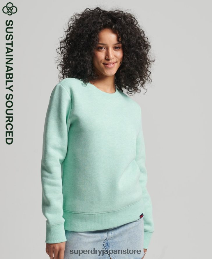オーガニックコットン ヴィンテージ クルースウェットシャツ 女性 Superdry 衣類 緑 2J62PZ5855