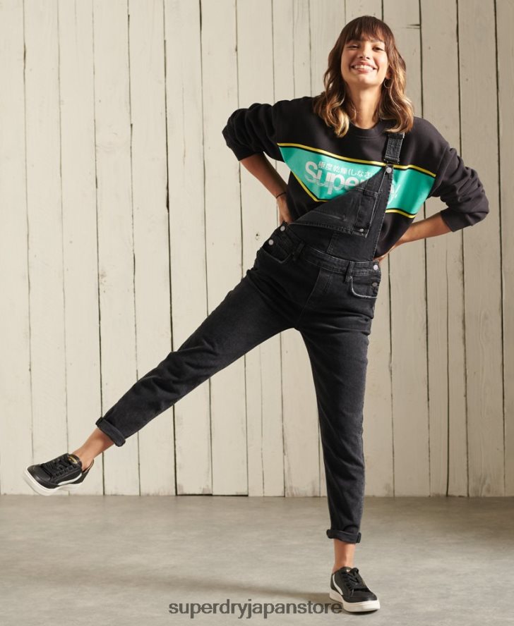 コアロゴ オーバーサイズ クルースウェットシャツ 女性 Superdry 衣類 黒 2J62PZ5858