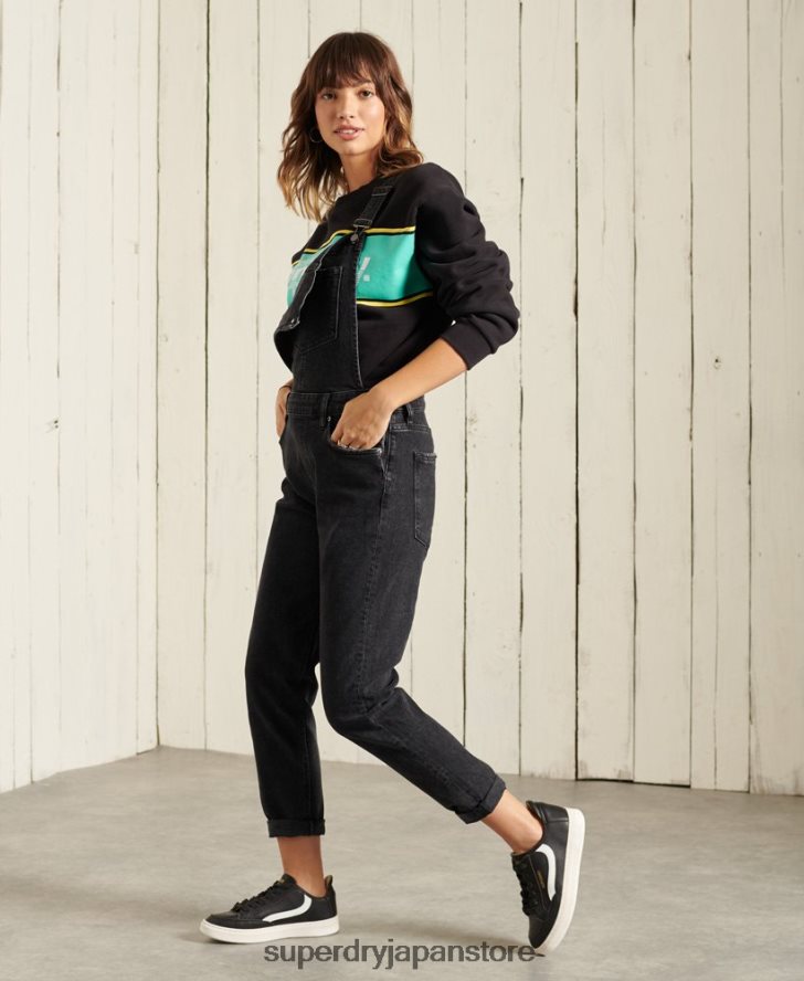 コアロゴ オーバーサイズ クルースウェットシャツ 女性 Superdry 衣類 黒 2J62PZ5858